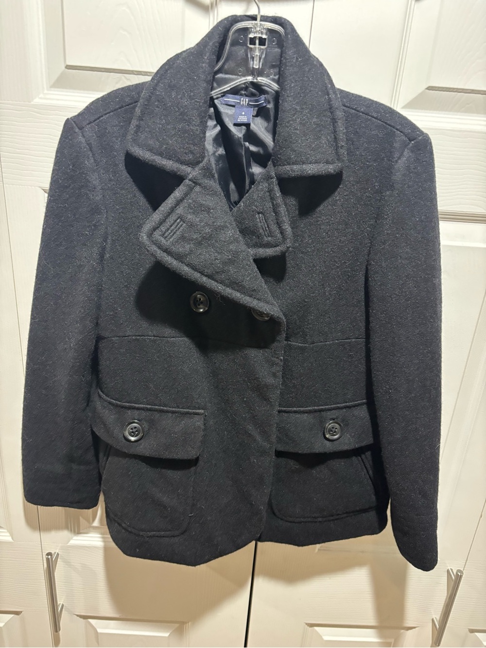 GAP Women’s Black Double-Breasted Peacoat